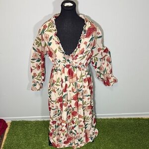 Elegant Floral Long Sleeve Dress